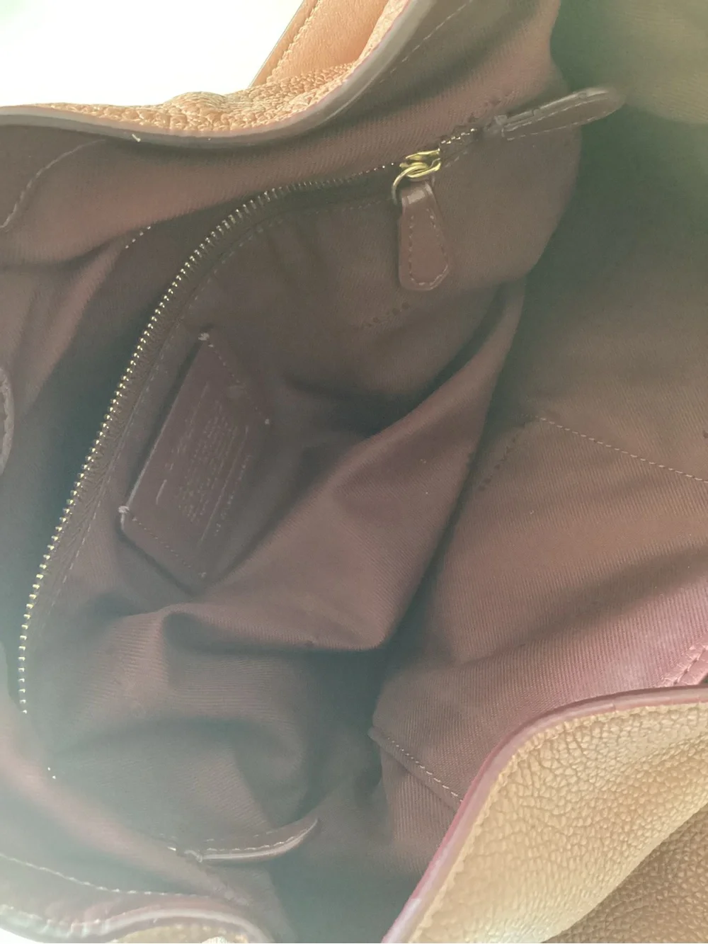 Coach Clarkson Hobo Pebbled Leather Shoulder Bag Cognac brown